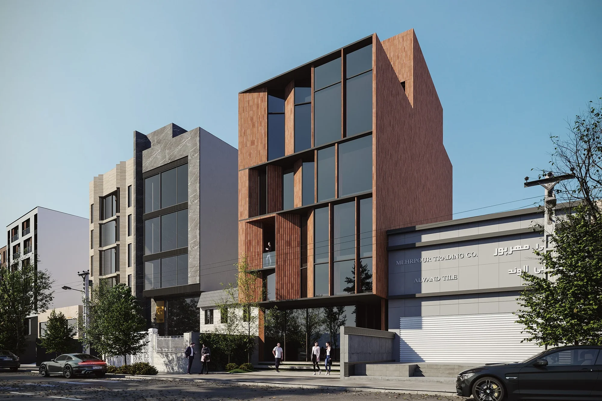Street view of option A, the built design