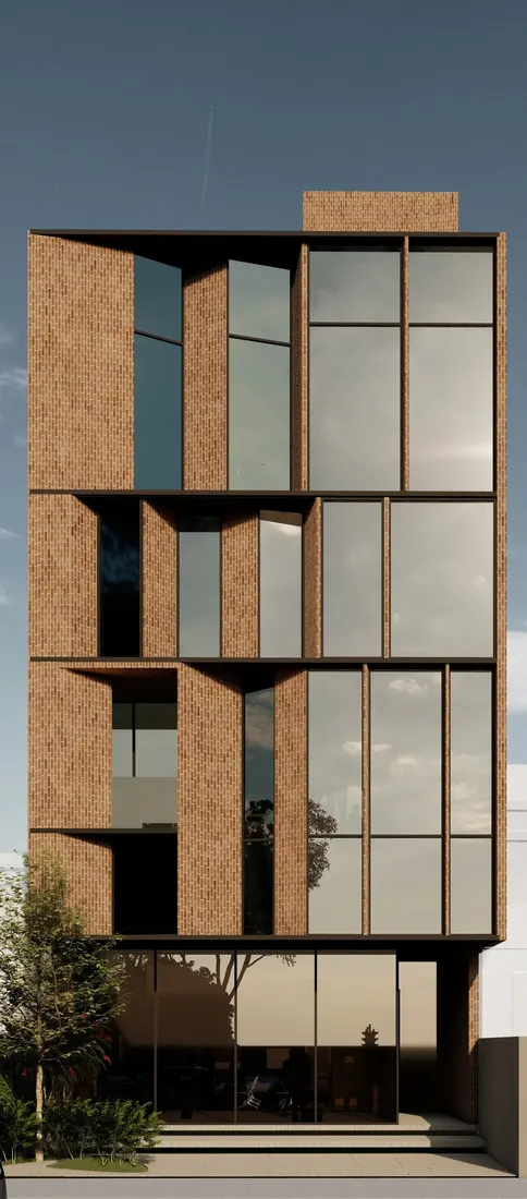 Option A, brick and glass (built)