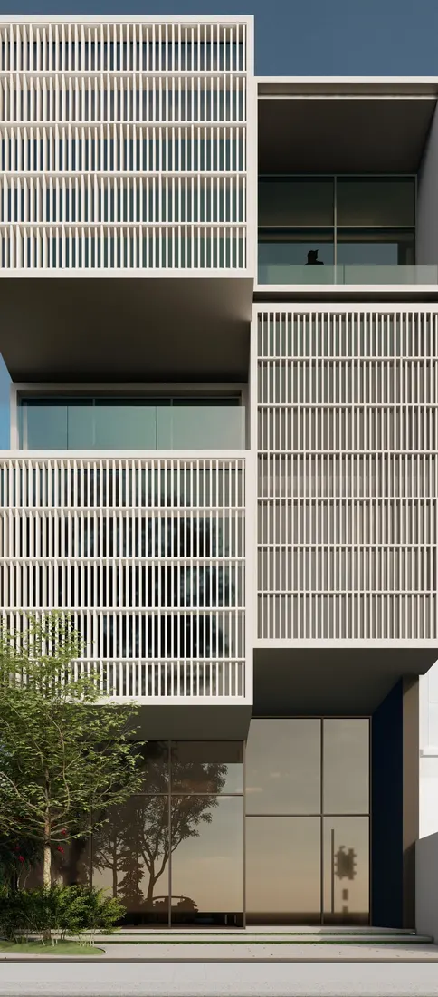 Option C, louvred screens
