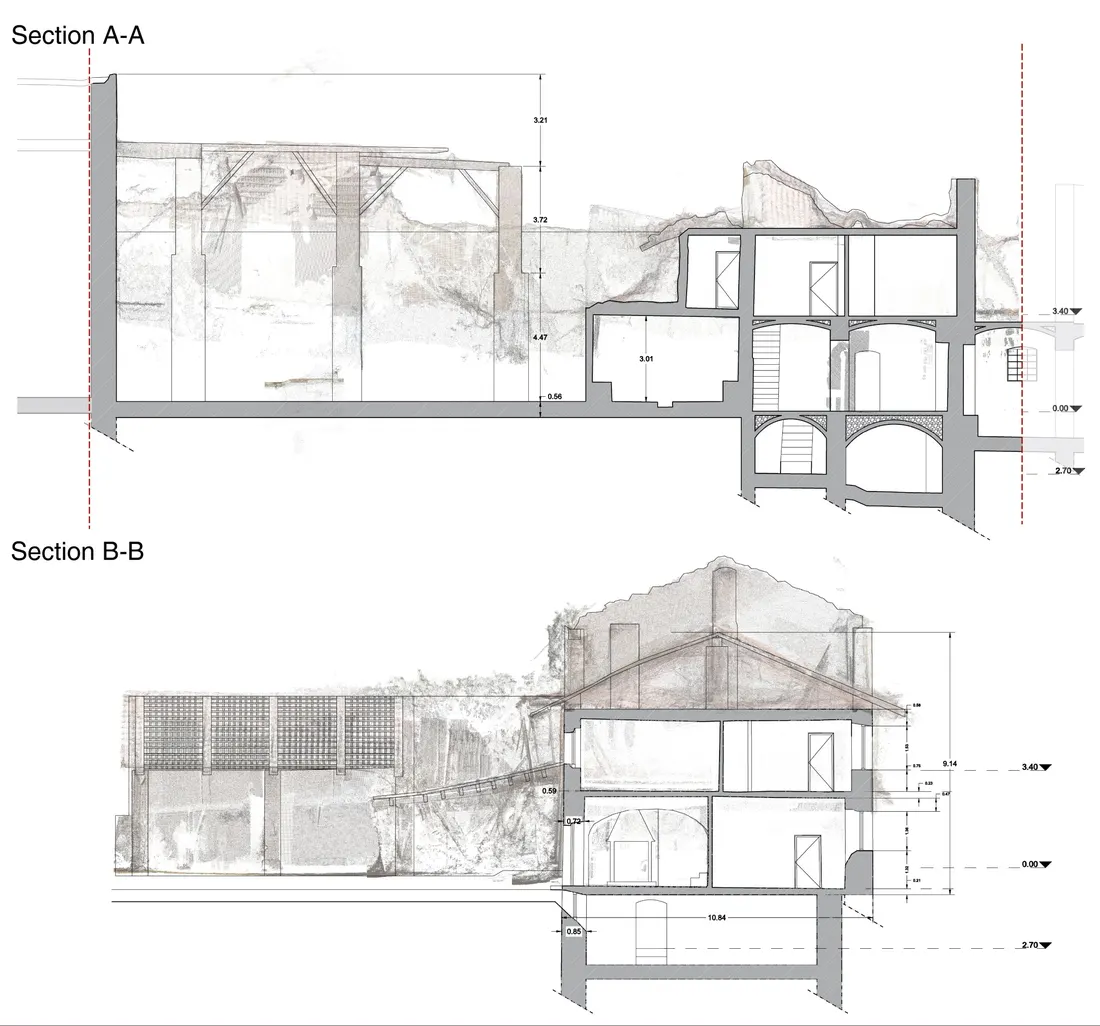 Survey Sections A-A and B-B
